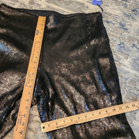 NWT Future Collective black sequin stretch flare pants.  Women's size 20W/22W - Picture 15 of 16